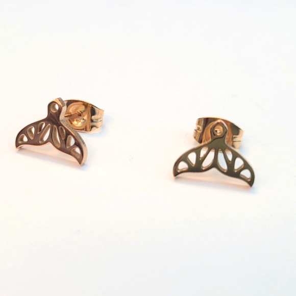 Pretty, trendy kitty cat rose gold color stainless steel earrings. NEW - Picture 4 of 4